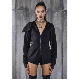 NWT darker wavs long sleeve hooded mask romper